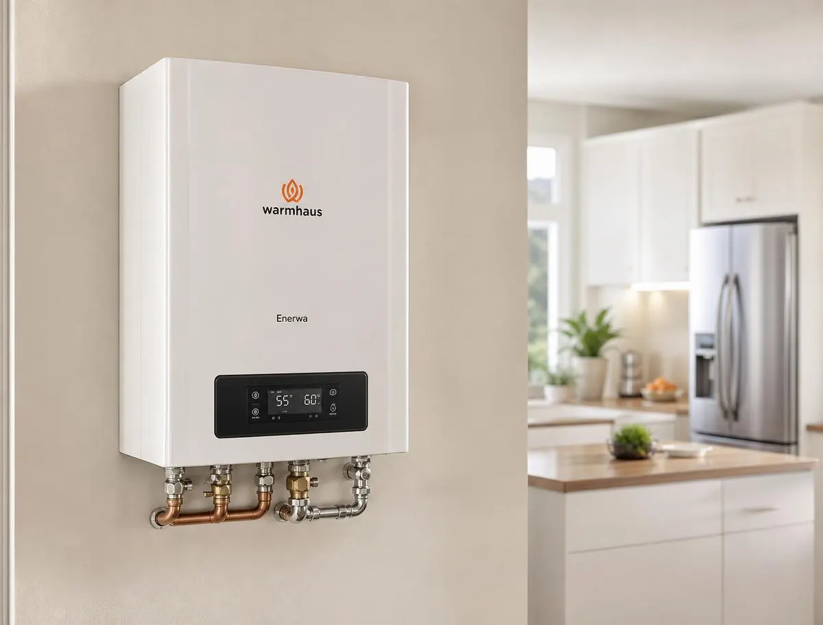 Caldera de gas Warmhaus Enerwa instalada en una vivienda de Pamplona